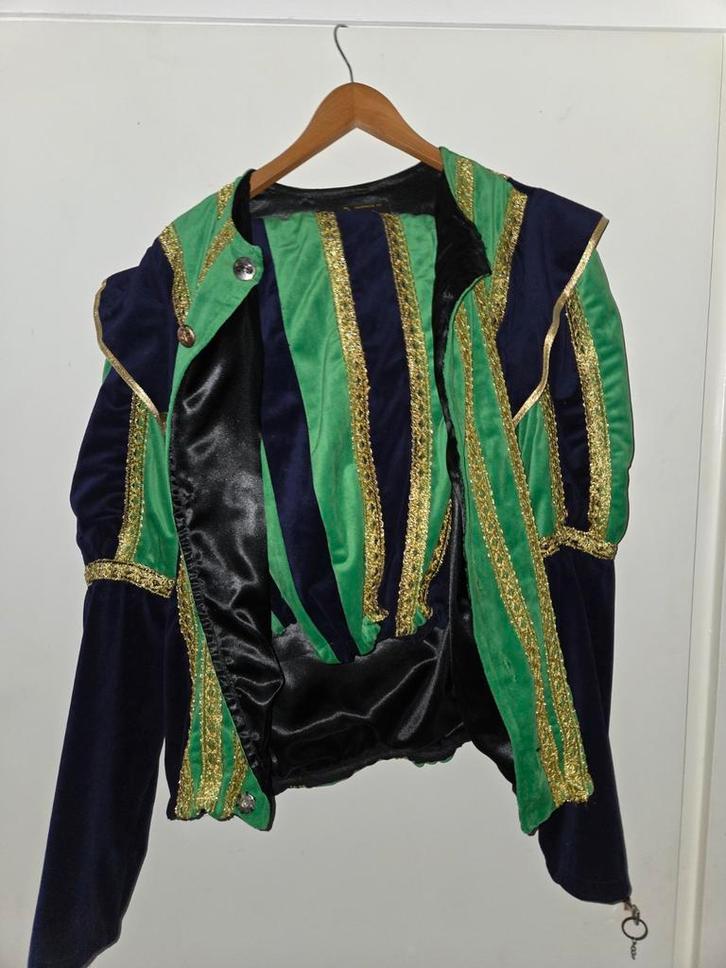 Pietenpak gevoerd + strooizak & barret. 1x gedragen., Diversen, Sinterklaas, Zo goed als nieuw, Ophalen of Verzenden