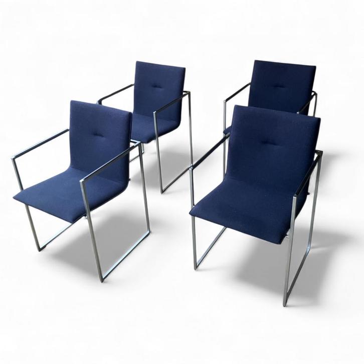 ARCO  Frame Stoelen Burkhard Vogtherr - Set van 4, Huis en Inrichting, Stoelen, Gebruikt, Vier, Metaal, Zwart, Ophalen