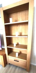 Massief lichteiken boekenkast en stereo meubel, Huis en Inrichting, Ophalen, Eikenhout, 50 tot 100 cm, Zo goed als nieuw