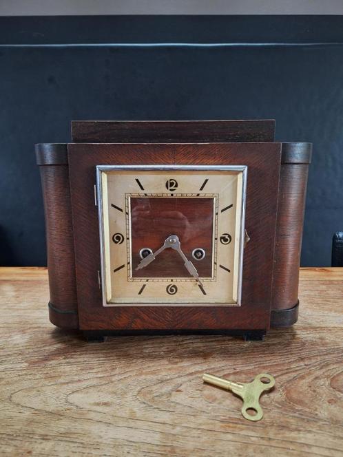 vintage antieke artdeco Amsterdamse school pendule-klok, Antiek en Kunst, Antiek | Klokken, Ophalen of Verzenden