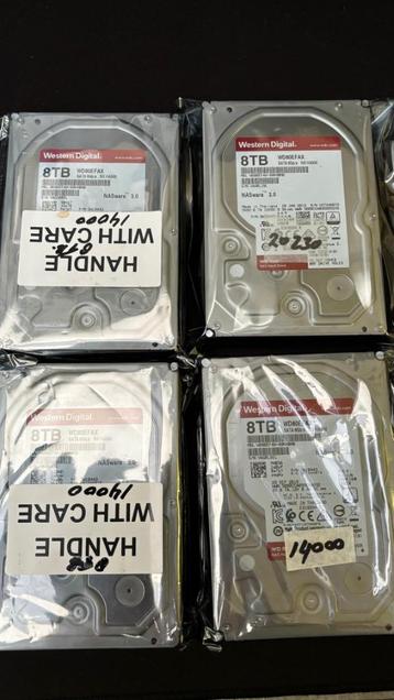 Te Koop Div. WD red harde schijven 2, 3 ,4 en 8TB beschikbaar voor biedingen