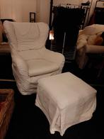 Oorfauteuil met hocker, Huis en Inrichting, Ophalen, Gebruikt, Eenpersoons, 75 tot 100 cm