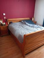 Bed, Ophalen of Verzenden, Gebruikt, Tweepersoons, Hout