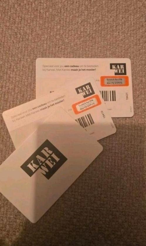 Karwei cadeaukaart cadeaubon, Tickets en Kaartjes, Kortingen en Cadeaubonnen, Eén persoon, Overige typen, Cadeaubon