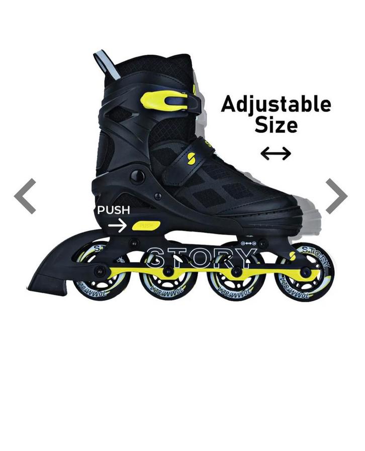 Kit Verstelbare Skeelers + Helm + Beschermingsset, Sport en Fitness, Skeelers, Zo goed als nieuw, Inline skates 4 wielen, Kinderen