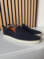 Santoni per Oger canvas leren loafer instapper blauw maat 10, Loafers, Blauw, Ophalen of Verzenden, Gedragen