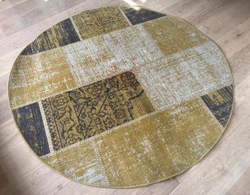 Rond vloerkleed okergeel 160cm beschikbaar voor biedingen