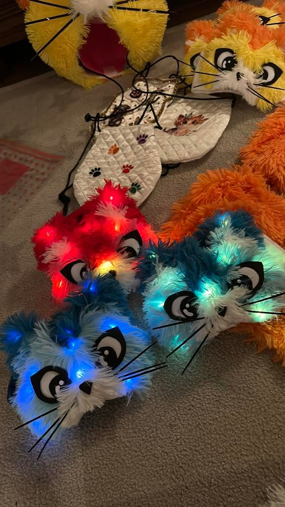 Kattenmasker Carnaval met Verlichting, Ophalen of Verzenden, Nieuw, 104 of kleiner, Jongen of Meisje