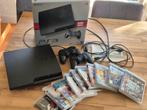 PS3 Slim 320GB + 2 Controllers + 10 Games, Spelcomputers en Games, Met 2 controllers, 320 GB, Ophalen of Verzenden, Slim
