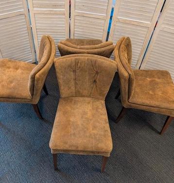 4 eetkamerstoelen cognac kleur Riviera Maison stijl beschikbaar voor biedingen