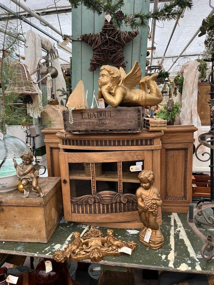 Hang vitrinekast opzetkast sober,landelijk,antiek,vintage, Huis en Inrichting, Woonaccessoires | Overige, Ophalen