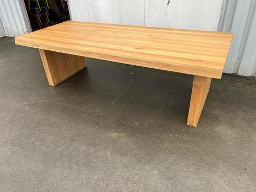 luxe eiken eetkamer tafel stamtafel 260x110 cm showroom mode, Antiek en Kunst, Antiek | Meubels | Tafels, Ophalen