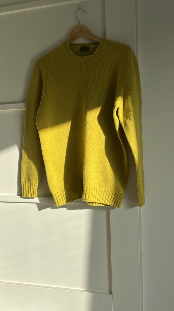 Alpha Studio nieuwe gele wollen trui mat 52, Kleding | Heren, Truien en Vesten, Nieuw, Maat 52/54 (L), Geel, Ophalen of Verzenden