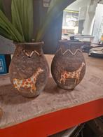 Setje vintage vazen met giraf opdruk, Huis en Inrichting, Woonaccessoires | Vazen, Ophalen, Zo goed als nieuw, Overige kleuren