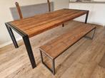 Eettafel D-Bodhi 225 teakhout mangohout industrieel, Huis en Inrichting, Ophalen, Gebruikt, Teakhout, 200 cm of meer