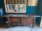 Prachtige, originele werkbank met patina, Ophalen, Gebruikt, 170 cm of meer