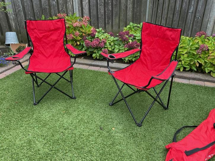 Vouwstoelen / campingstoelen invouwbaar  + hoes., Tuin en Terras, Tuinstoelen, Zo goed als nieuw, Inklapbaar, Ophalen