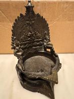 Bronzen olielamp India, Boeddha Gajalakshmi antiek, Antiek en Kunst, Ophalen of Verzenden