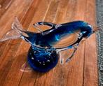 Blauwe glazen dolfijn decoratie, Blauw, Ophalen of Verzenden, Minder dan 50 cm, Glas