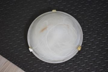 Glazen plafondlamp / plafonnière inclusief lamp E27  beschikbaar voor biedingen