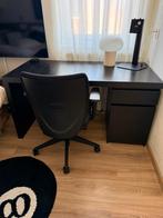 Bureau met ladenblok Malm (zwart), Huis en Inrichting, Ophalen, Zo goed als nieuw