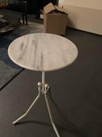 Vintage marmeren bijzettafel, Huis en Inrichting, Minder dan 45 cm, Minder dan 55 cm, Gebruikt, Rond