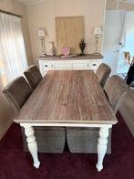 Houten eettafel + stoelen, Huis en Inrichting, Tafels | Eettafels, Ophalen, Gebruikt, 50 tot 100 cm, 150 tot 200 cm