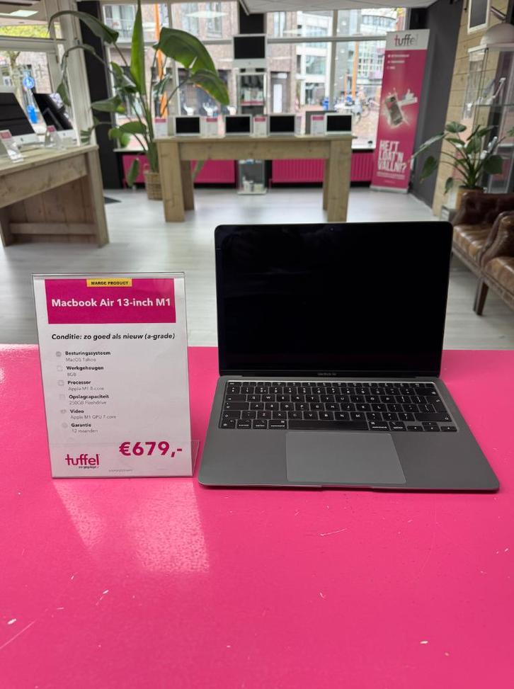 MacBook Air 13-inch |  M1 8-core | 8GB | 256GB | 7-Core GPU, Computers en Software, Apple Macbooks, Refurbished, MacBook Air