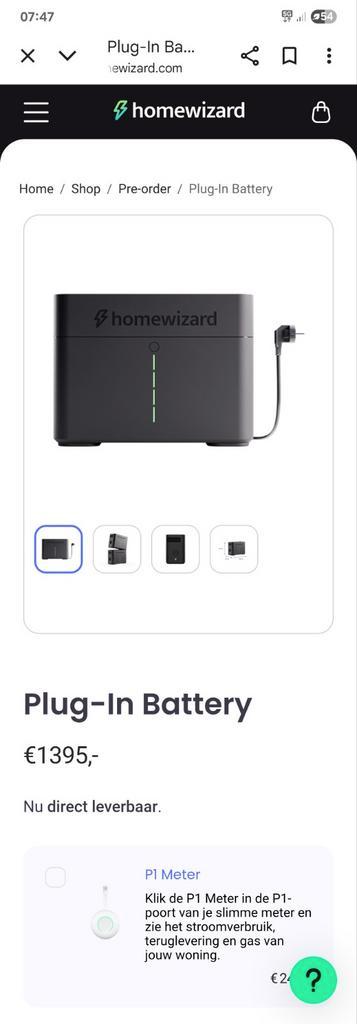 Homewizard battery, Doe-het-zelf en Verbouw, Meetapparatuur, Zo goed als nieuw, Elektriciteit, Ophalen