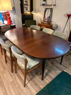 Vintsge uitschuifbare eettafel Omann Jun nr55 jaren 60, Ophalen, Gebruikt, 100 tot 150 cm, Rond