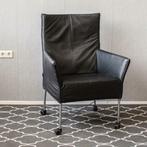 8 Zeer exclusieve Montis Charly fauteuils zwart leer wiel, Ophalen of Verzenden, Zo goed als nieuw, Leer