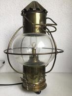 Antieke nautische scheepslantaarn van messing met bedrading, Antiek en Kunst, Curiosa en Brocante, Ophalen