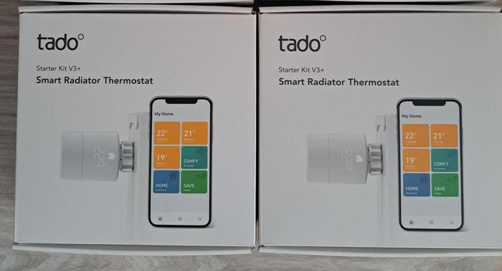 TADO Smart Radiator Thermostat V3+ Set van 2, Doe-het-zelf en Verbouw, Thermostaten, Nieuw, Slimme thermostaat, Ophalen of Verzenden