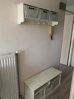 Kapstok met bankje en manden, Huis en Inrichting, Woonaccessoires | Kapstokken, Gebruikt, Minder dan 100 cm, Hout, Ophalen