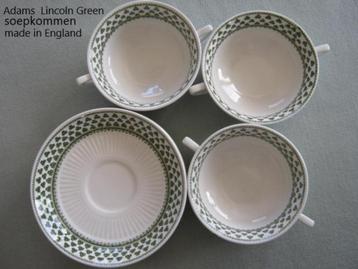 soepkommen + schotels Adams Lincoln green Englisch ironstone beschikbaar voor biedingen
