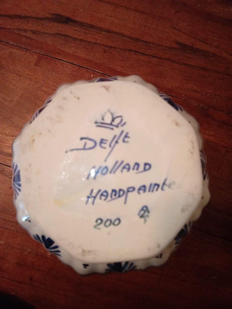 Geribbelde vaas Delfts blauw, Antiek en Kunst, Ophalen of Verzenden