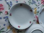 6 ontbijtborden vintage "Rose", Ophalen, Zo goed als nieuw, Overige stijlen, Bord(en)