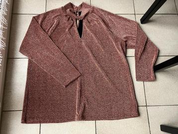 Mooie bronskleurige ' glitter ' blouse - Maat XXL beschikbaar voor biedingen