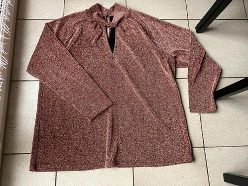 Mooie bronskleurige ' glitter ' blouse - Maat XXL, Kleding | Dames, Grote Maten, Zo goed als nieuw, Blouse of Tuniek, Ophalen of Verzenden