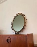 Antieke Ovale Spiegel Brons Goud Messing Kuif, Antiek en Kunst, Antiek | Spiegels, Minder dan 100 cm, Minder dan 50 cm, Ophalen of Verzenden