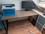 Bureau houten blad met stalen poten, Huis en Inrichting, Bureaus, Ophalen