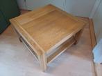 Eiken Salontafel / Bijzettafel met Plank 75x75x45, Huis en Inrichting, Tafels | Bijzettafels, Gebruikt, Vierkant, 55 tot 75 cm