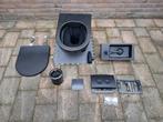 Complete zwarte toiletset, Ophalen, Toilet