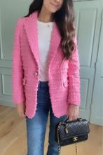 H&M trend boucle blazer jasje roze maat 36, Jasje, H&M, Roze, Zo goed als nieuw