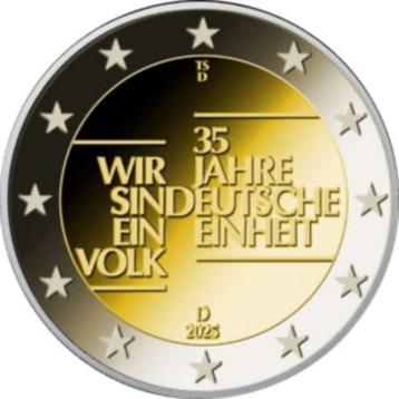 2 euro Duitsland “35 jaar Duitse Eenheid’’ AFDGJ UNC 2025 beschikbaar voor biedingen