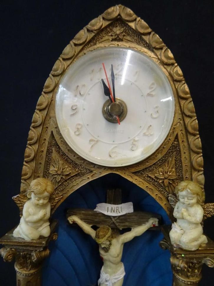 100292=Tafereel met klok.239, Antiek en Kunst, Antiek | Religie, Ophalen of Verzenden