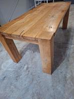 Eiken Eetkamertafel met Blokpoten, Gebruikt, Eikenhout, Vijf personen of meer, Robuust landelijk
