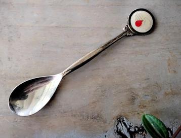 Verzilverd lepeltje bloedbank - gemerkt: zs kroontje 90  beschikbaar voor biedingen