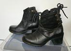 FLY London Zwart Leren /Suède Biker Boots /Laarsjes Maat 37, Verzenden, Zwart, Lage of Enkellaarzen, Zo goed als nieuw