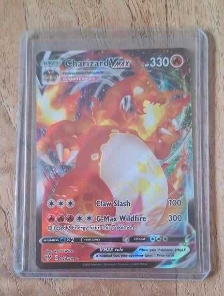 Charizard VMAX Pokemonkaart, Ophalen, Zo goed als nieuw, Losse kaart, Foil